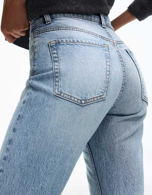 Bershka - Mom jeans in middenblauw, 4 van 5