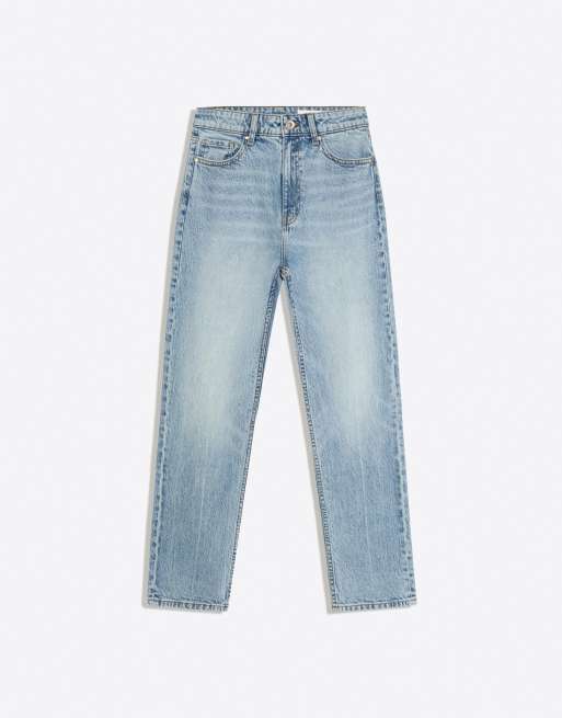 Bershka – Mom-Jeans in Mittelblau, 5 von 5