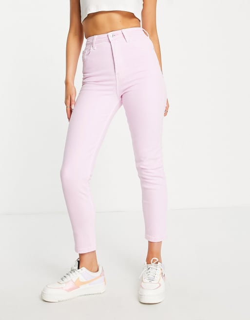 Bershka mom jeans in pink | ASOS