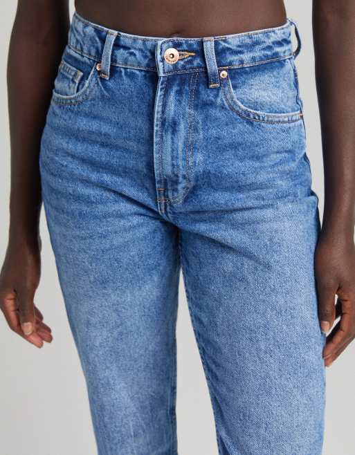 Bershka mom jeans in vintage blue