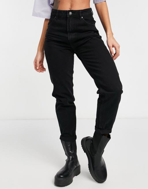 Bershka - Mom jeans in zwart