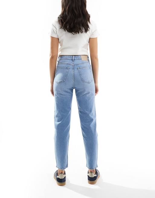 Bershka - Mom jeans met comfortabele pasvorm in lichtblauw, 2 van 5