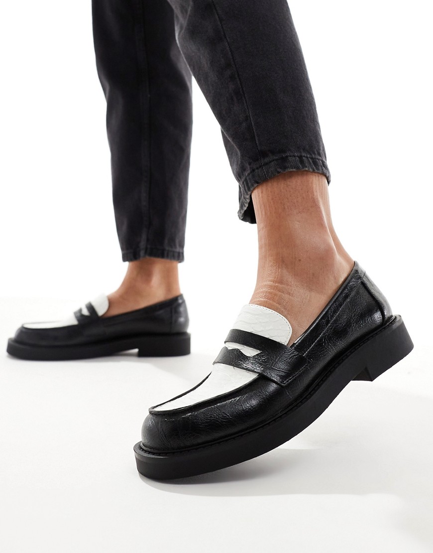 monochrome loafers in black & white