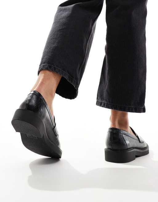 Bershka monochrome loafers in black & white