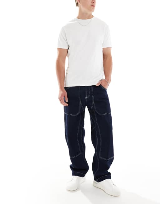 Bershka - Mørkeblå skater-jeans