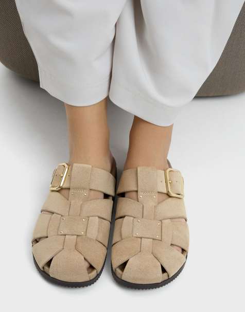 Bershka - Muiltjessandalen met meerdere bandjes in beige - view 1