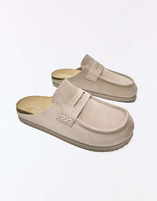 Bershka – Mule-Clogs in Beige mit Vorderblatt-Detail, 3 von 4