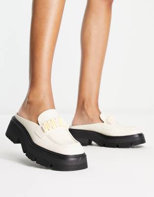 Bershka mule loafers in ecru - ASOS Price Checker