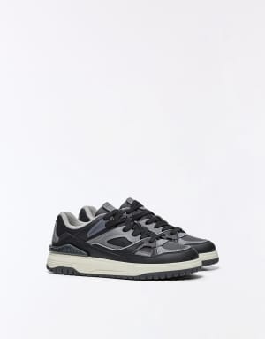 Bershka Multi-piece chunky trainers in black