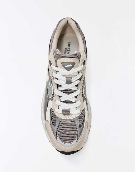 Bershka Multi-piece trainers in grey, 4 of 6