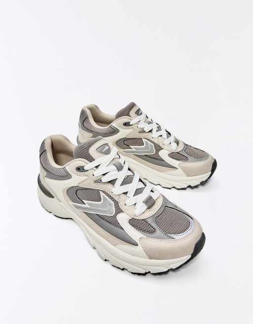 Bershka Multi-piece trainers in grey, 6 of 6