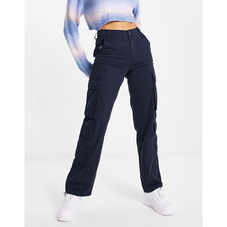 Ladies navy cargo store trousers