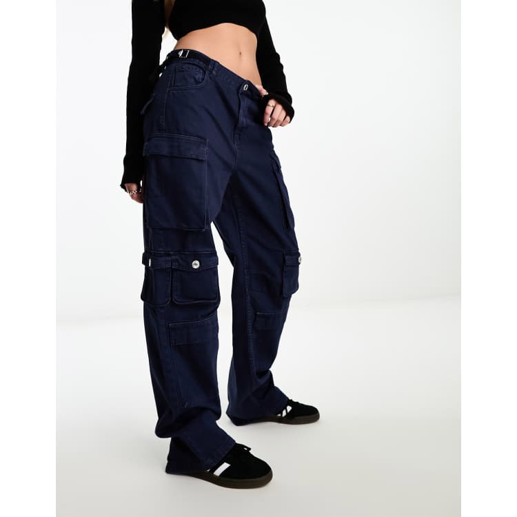 Bershka blue camo pants on sale