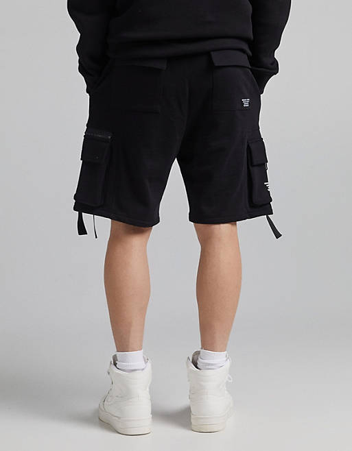 Shorts Bershka multipocket cargo shorts in black 