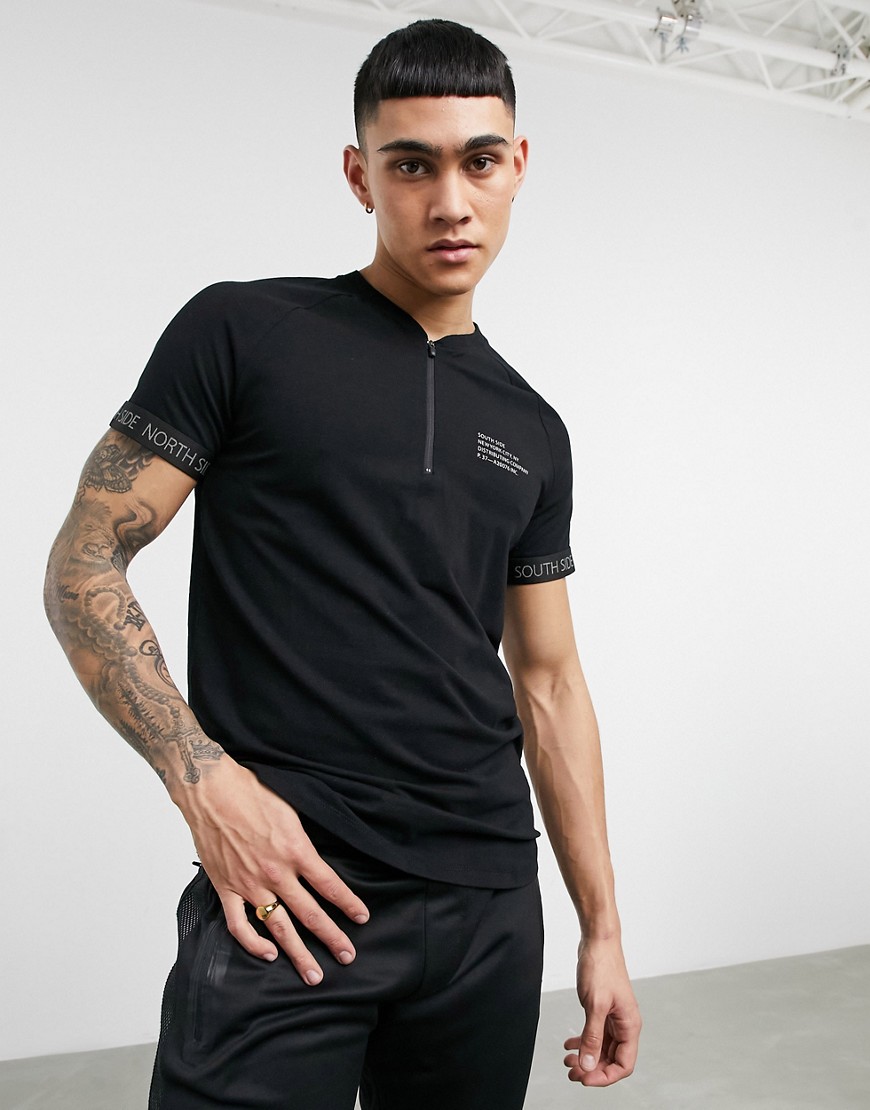 muscle fit polo t-shirt in black