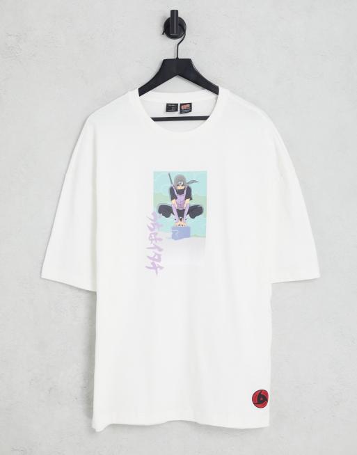 Bershka - Naruto - T-shirt met print in wit