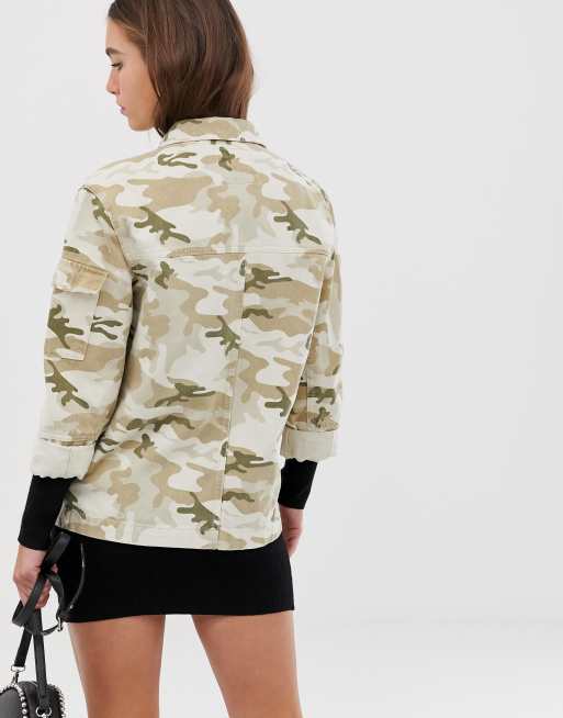 Veste discount militaire bershka