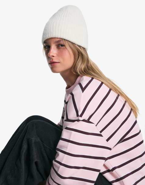 Bershka – Naturvit, enkel mössa - view 1