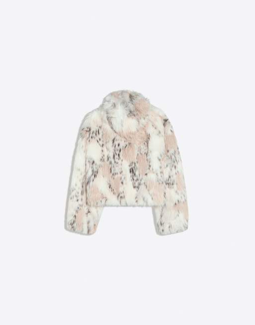 Bershka – Naturvit jacka i fuskpäls, 5 av 5