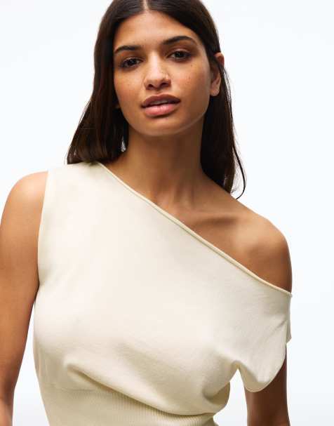 Bershka – Naturvit topp med båtringning - view 1