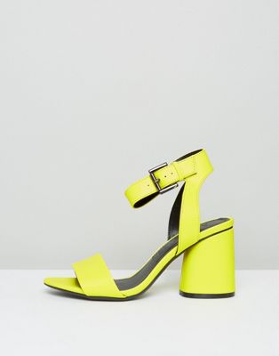 neon block heels