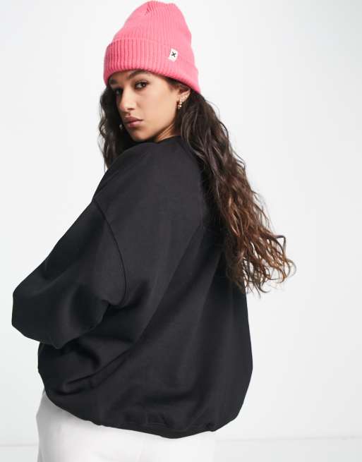 Bershka New York crew neck sweatshirt in black | ASOS