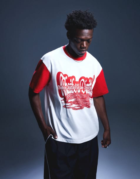 Bershka Nts x thaiboy digital print short sleeve t-shirt in white - view 1