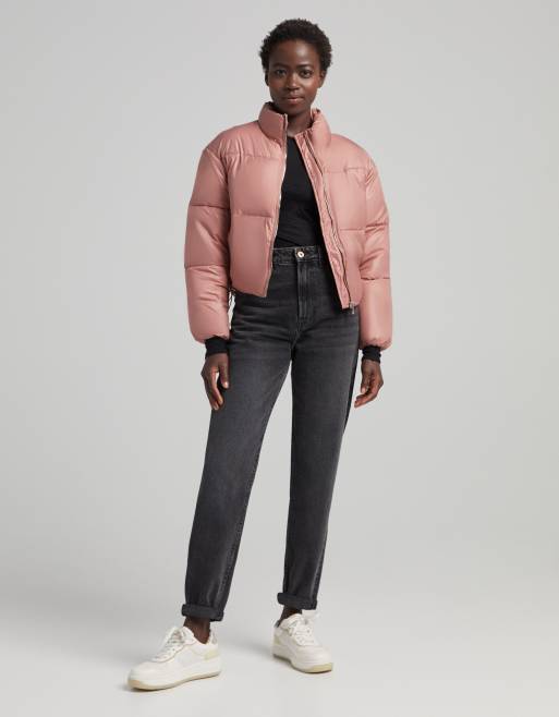 Bershka pink leather outlet jacket