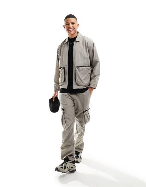 Gray sale cargo jacket