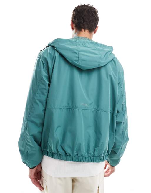 Bershka – Nylon-Windjacke in Türkis, 4 von 4