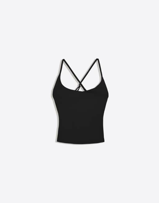 Bershka Oberteil aus technischem Stoff in Schwarz, 6 von 6