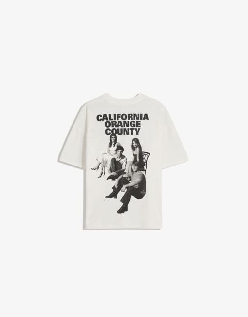 Bershka california print short sleeve t-shirt in white ASOS
