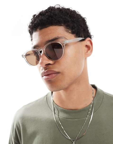 Bershka - Occhiali da sole classici rotondi beige trasparente - view 1