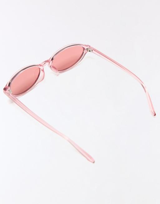 Bershka - Occhiali da sole ovali rosa in plastica, 2 di 4