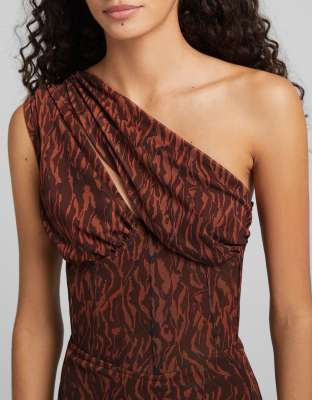 brown bershka dress