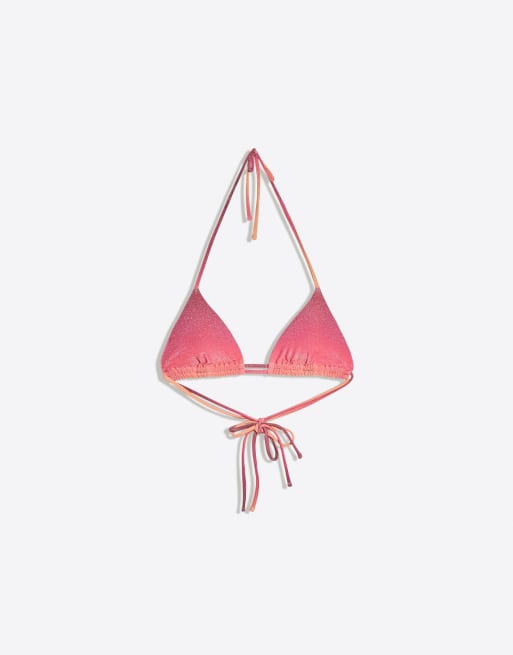 Bershka – Orange bikiniöverdel i trekantsmodell, 4 av 4