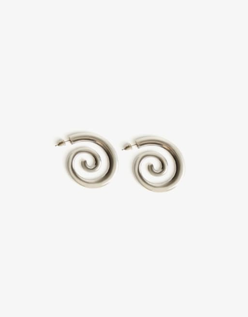 Bershka - Orecchini color argento a spirale