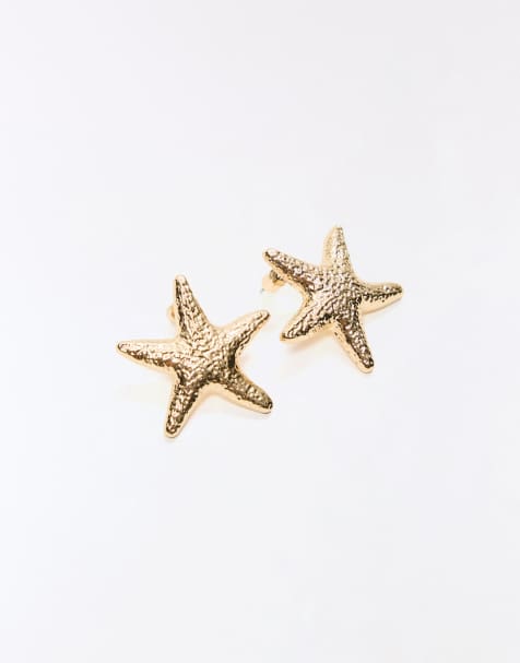 Bershka - Orecchini color oro con stelle marine - view 1