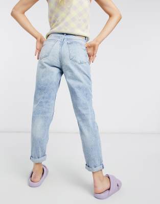 bershka mom jeans light blue