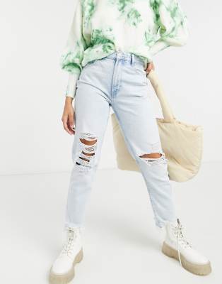 bershka organic cotton mom jeans