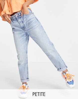 Light Blue Jeans Bershka Mom Bershka Organic Cotton Petite Mom