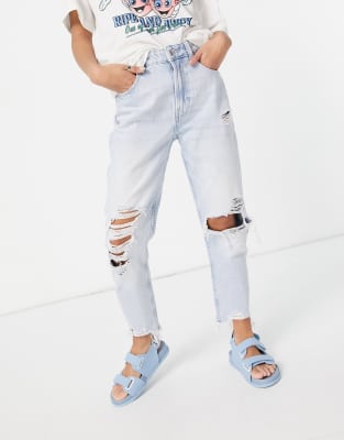 bershka organic cotton mom jeans