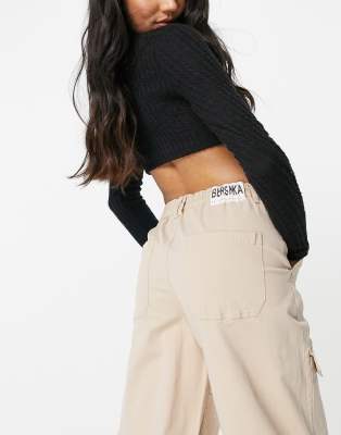 bershka beige cargo pants