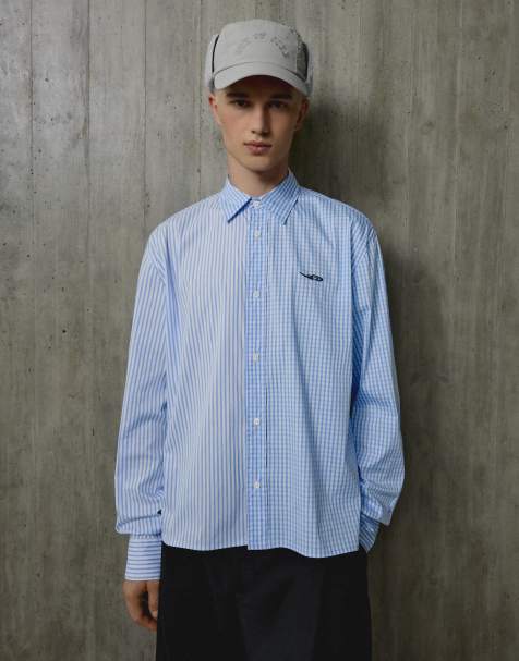 Bershka Out of core overhemd met lange mouwen in blauw - view 1