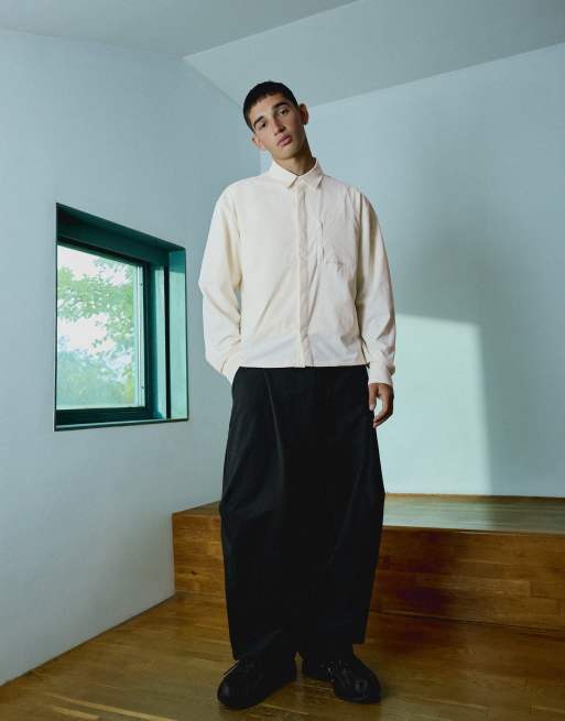 Bershka Out of core technisch overshirt in ecru, 2 van 6