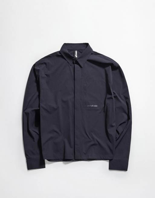Bershka Out of core teknisk overshirt i blått, 6 av 6