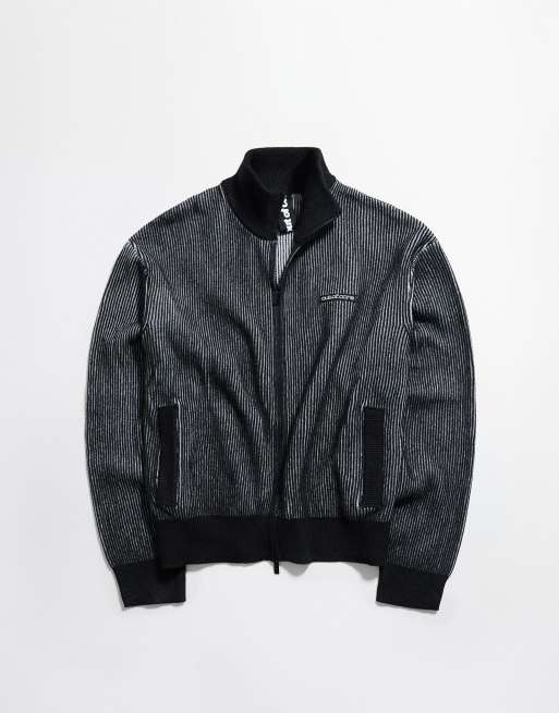 Bershka Out of core zipjacka i svart, 6 av 7