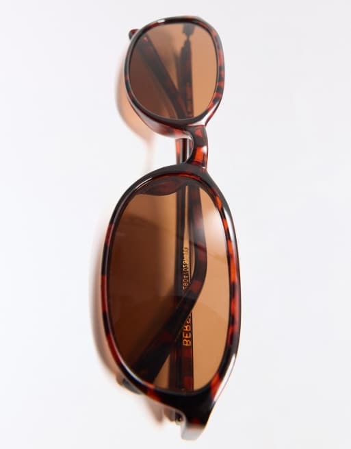 Bershka Oval sunglasses in brown, 2 of 5