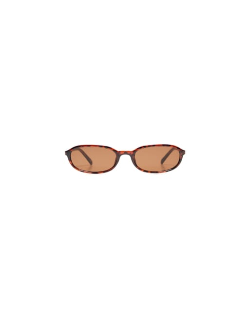 Bershka Oval sunglasses in brown, 5 of 5