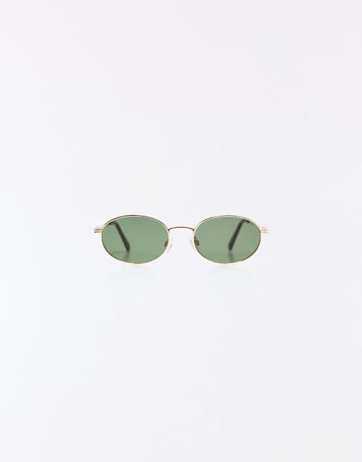 Bershka Oval sunglasses in green, 2 of 3